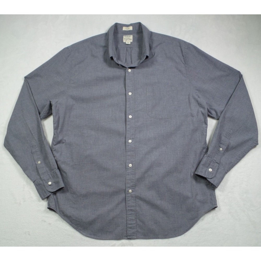 J‎ Crew Mens Shirt Size Large Gray Classic Fit Button Down Long Sleeve Pocket